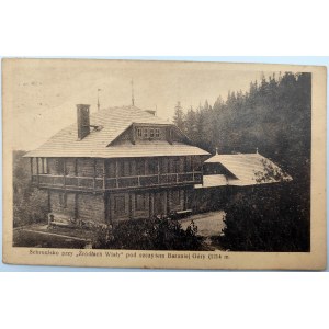 Postkarte - Schutzhütte an den Weichselquellen unterhalb des Gipfels von Barania Góra 1214 m