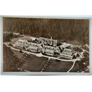 Pocztówka - Kamienna Góra - Sanatorium - lata 30-te - Widok z lotu ptaka