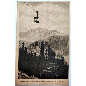 Postkarte - Tatra-Gebirge - Waggon der Seilbahn nach Kasprowy Wierch [ Zakopane Stempel].