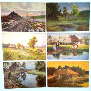 Postcard - Polish landscape - Polish countryside - 1920s [ 6 cards].