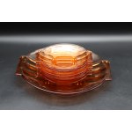 Dessertanzanzug aus Glas, Hortensia Glashütte, Muster 460, 1930er Jahre