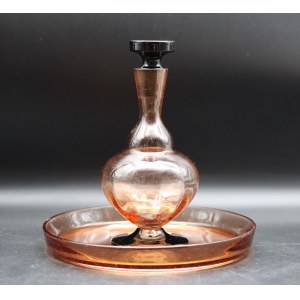 Glass Carafe with Tray Hortensia Ironworks 1936r.