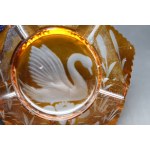 Crystal Ashtray with Swan Smelter Juliet