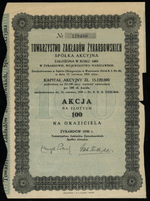 Polska, 2 x akcja na 100 złotych, 1930-1934