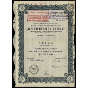 Polska, akcja na okaziciela o wartości 250 złotych, 1926, Warszawa