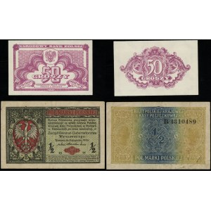 Poľsko, sada 2 bankoviek, 1916-1944