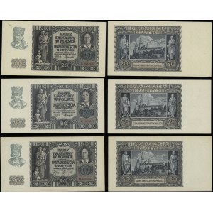 Polska, zestaw: 3 x 20 złotych, 1.03.1940