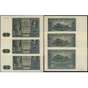 Polska, zestaw: 3 x 50 złotych, 1.08.1941