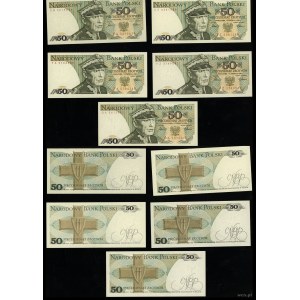 Polsko, sada: 5 x 50 zlotých, 1.06.1986