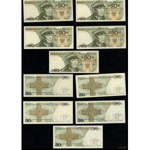 Polska, zestaw: 5 x 50 złotych, 1.06.1986