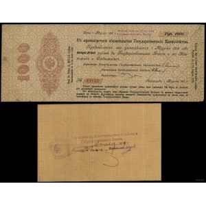 Rusko, krátkodobý dlhopis na 1 000 rubľov, 1.08.1918