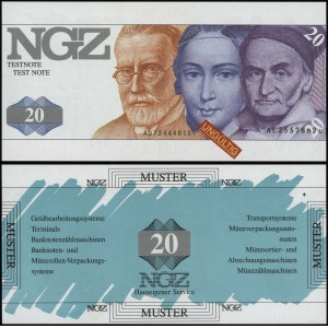 Nemecko, skúšobný list - NGZ 20 jednotiek MUSTER