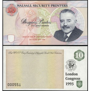 Spojené kráľovstvo, testovací lístok - Walsall Security Printers, 1993