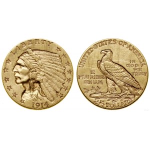 Vereinigte Staaten von Amerika (USA), 2 1/2 Dollar, 1914, Philadelphia