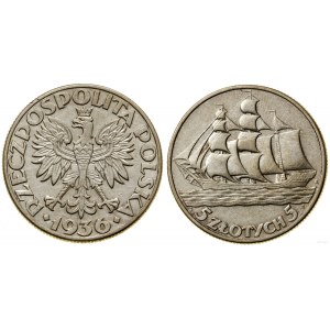 Poľsko, 5 zlotých, 1936, Varšava