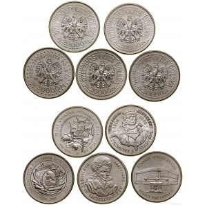 Poland, set: 5 x 20,000 zloty, 1993 and 1994, Warsaw.