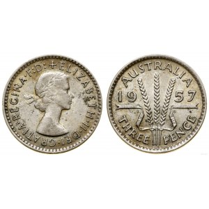 Austrálie, 3 pence, 1957, Melbourne
