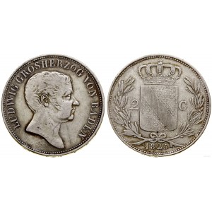 Německo, 2 guldenů (Doppelgulden), 1825, Mannheim