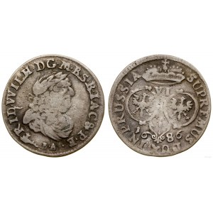 Německo, šestipence, 1686 BA, Königsberg