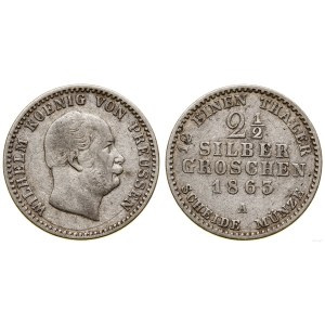 Germany, 2 1/2 pennies, 1863 A, Berlin