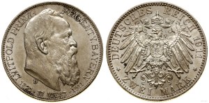 Niemcy, 2 marki, 1911 D, Monachium