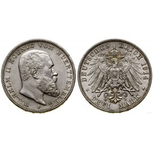 Německo, 3 marky, 1914 F, Stuttgart
