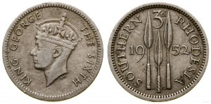 Rodezja Południowa, 3 pensy, 1952, Londyn