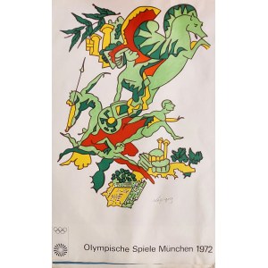 Sběratelský plakát, Mnichov 1972, autogram,