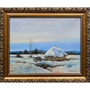 Salwierak, Winterlandschaft mit Heuhaufen