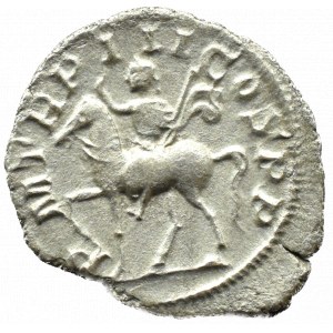 Römisches Reich, Gordian III (238-244 n. Chr.), Denar, Rom, Kaiser zu Pferd