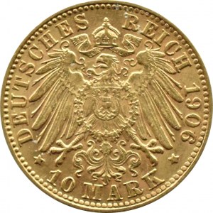 Německo, Hamburg, 10 značek 1906 J, Hamburg