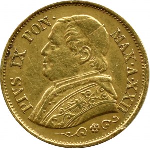 Watykan, Pius IX, 10 lirów 1867, Rzym, rzadkie