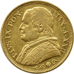 Watykan, Pius IX, 20 lirów 1867 R, Rzym