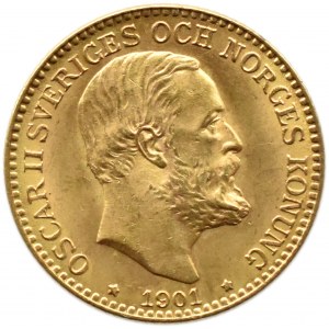 Szwecja, Oskar, 10 koron 1901 E.B., Sztokholm, UNC