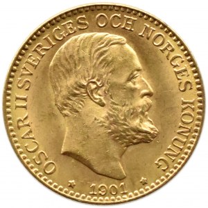 Sweden, Oscar, 10 crowns 1901 E.B., Stockholm, UNC