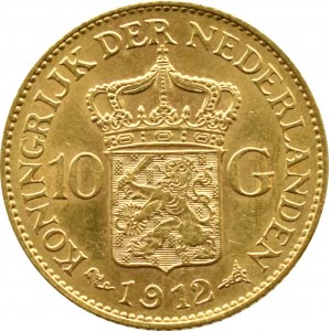 Nizozemsko, Wilhelmina, 10 guldenů 1912, Utrecht