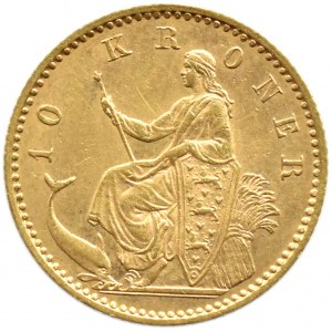 Dania, Chrystian IX, 10 koron 1900 VBP, Kopenhaga