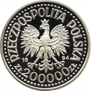 Polsko, III RP, 200000 zlotých 1994, Zikmund I. Starý - půlčíslo, Varšava, UNC