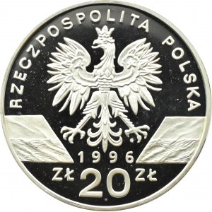 Polsko, III RP, 20 zlotých 1996, Ježek, Varšava, UNC