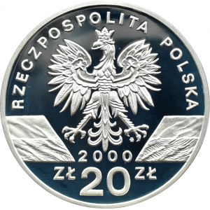 Poľsko, III RP, 20 zlotých 2000, Dudek, Varšava, UNC