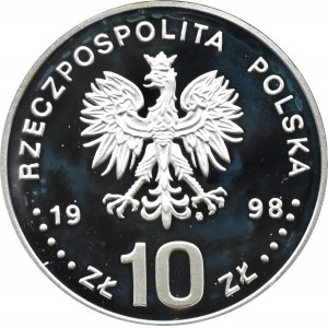 Polsko, III RP, 10 zlotých 1998, Zygmunt III Waza - půlčíslo, Varšava, UNC