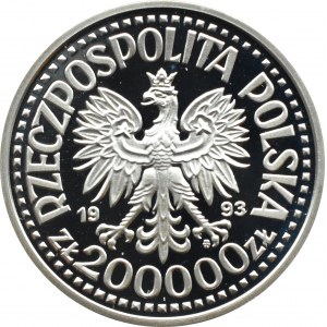Polska, III RP, 200000 złotych 1993, Kazimierz Jagiellończyk - półpostać, Warszawa, UNC