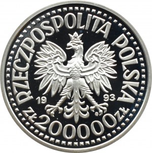 Poland, Third Republic, 200000 gold 1993, Kazimierz Jagiellończyk - half figure, Warsaw, UNC