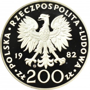 Poľsko, Poľská ľudová republika, 200 zlotých 1982, Ján Pavol II - proof, Valcambi