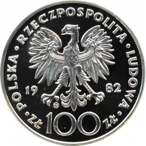 Polen, Volksrepublik Polen, 100 Zloty 1982, Johannes Paul II., Münze Valcambi, UNC