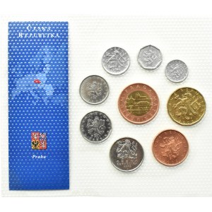 Republika Czeska, lot monet w blistrze 1993-2003, UNC