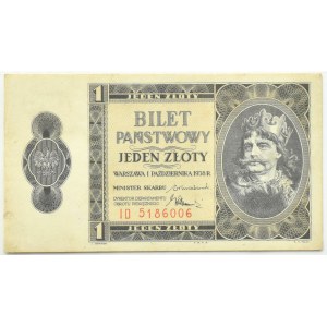Polska, II RP, B. Chrobry, 1 złoty 1938, seria ID, PMG63