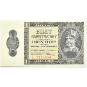 Polska, II RP, B. Chrobry, 1 złoty 1938, seria IJ, PMG64