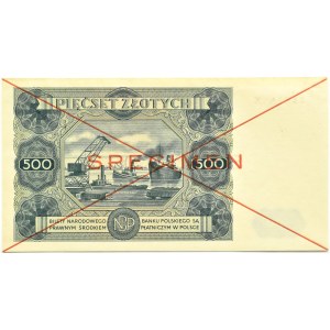 Polen, RP, 500 Zloty 1947, Warschau, SPECIMEN X789000