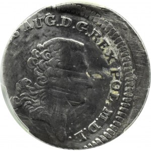 Stanislaw A. Poniatowski, DESTRUKT - 4 silver pennies (zloty) 1766 FS, Warsaw, PCGS VF DETAILS